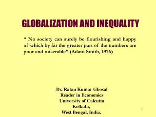 GLOBALIZATION AND INEQUALITY