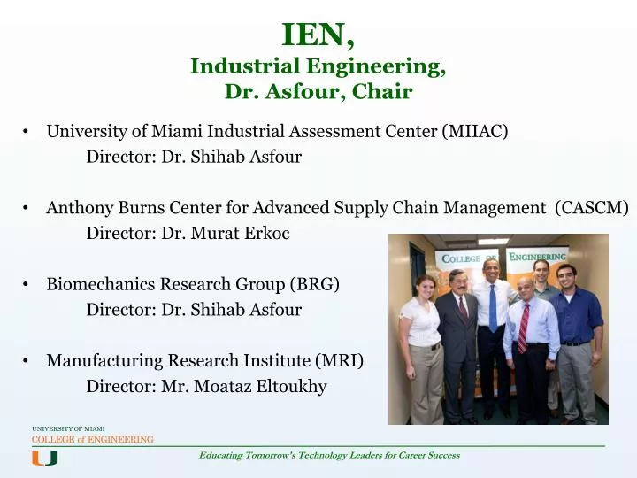ien industrial engineering dr asfour chair