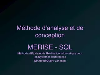 m thode d analyse et de conception