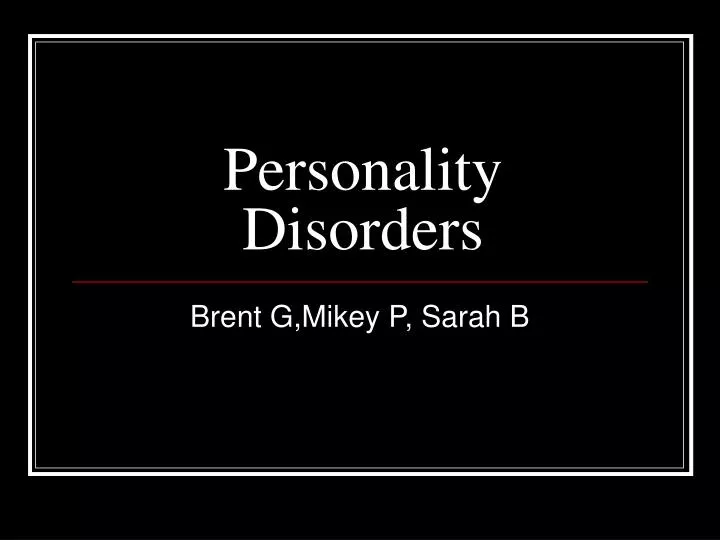 personality disorders