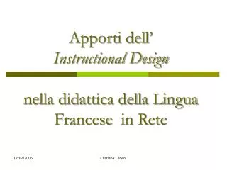 apporti dell instructional design nella didattica della lingua francese in rete