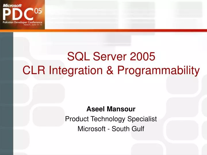 sql server 2005 clr integration programmability