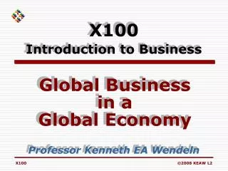 X100 Introduction to Business