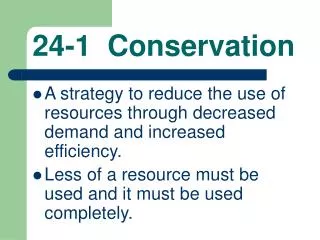 24-1 Conservation