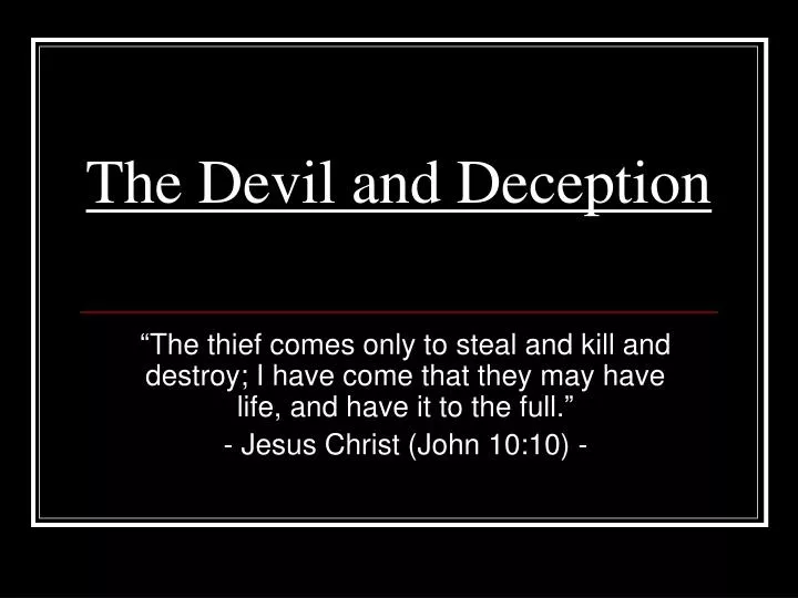 the devil and deception