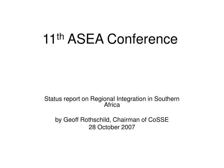 11 th asea conference