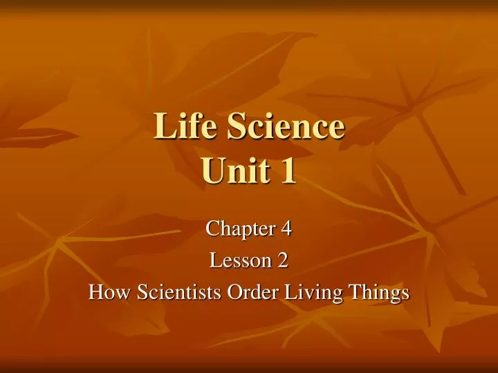 life science unit 1