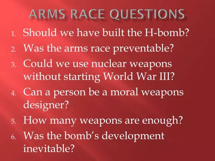 arms race questions