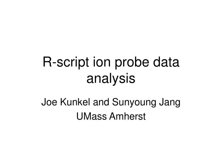 r script ion probe data analysis