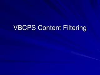 VBCPS Content Filtering