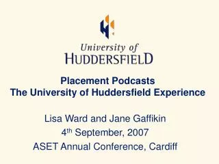 Placement Podcasts The University of Huddersfield Experience