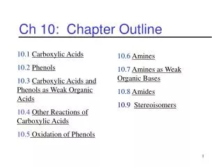 Ch 10: Chapter Outline