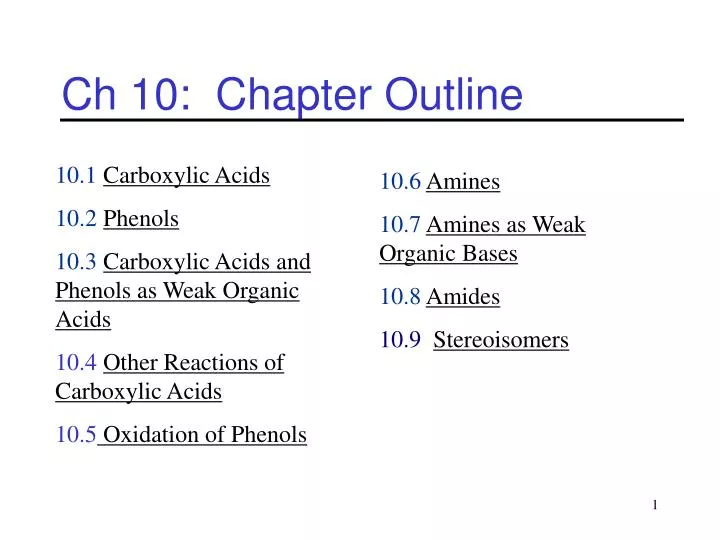 ch 10 chapter outline