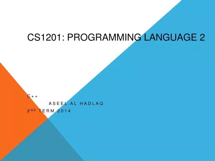 cs1201 programming language 2