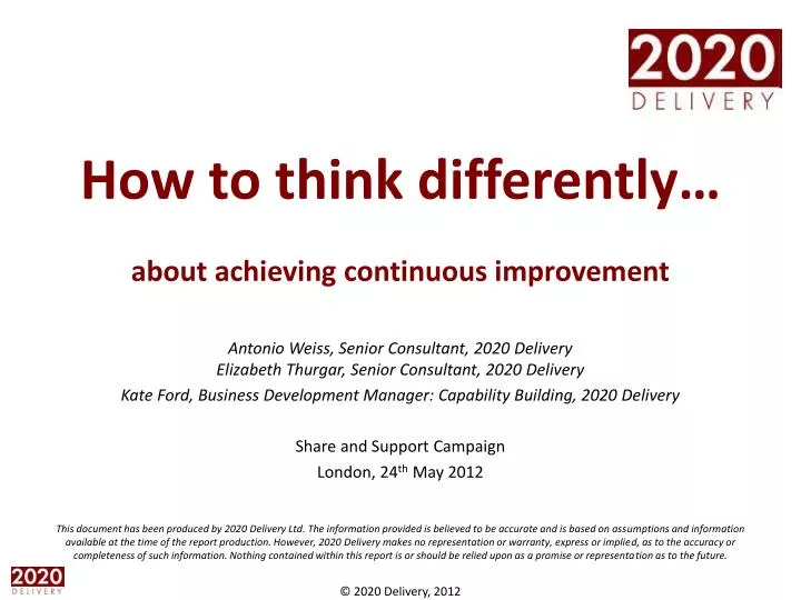 how to think differently about achieving continuous improvement