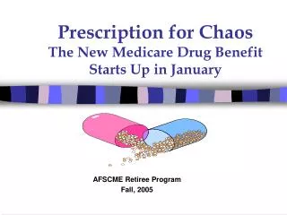Prescription for Chaos The New Medicare Drug Benefit Starts Up in January