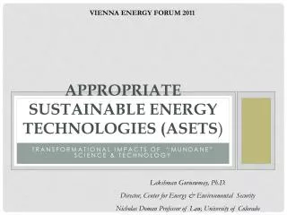 APPROPRIATE SUSTAINABLE ENERGY TECHNOLOGIES (ASETS )