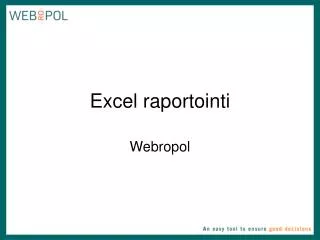 excel raportointi