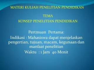materi kuliah penelitian pendidikan