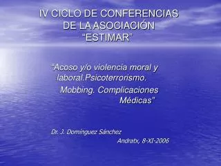 iv ciclo de conferencias de la asociaci n estimar
