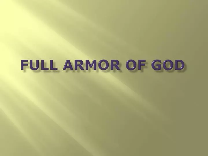 full armor of god