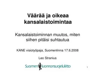 v r ja oikeaa kansalaistoimintaa