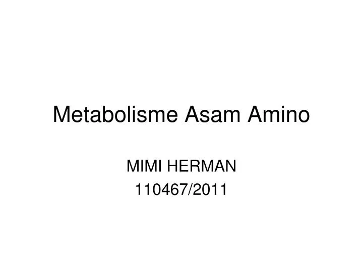 metabolisme asam amino