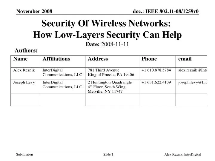 security of wireless networks how low layers security can help
