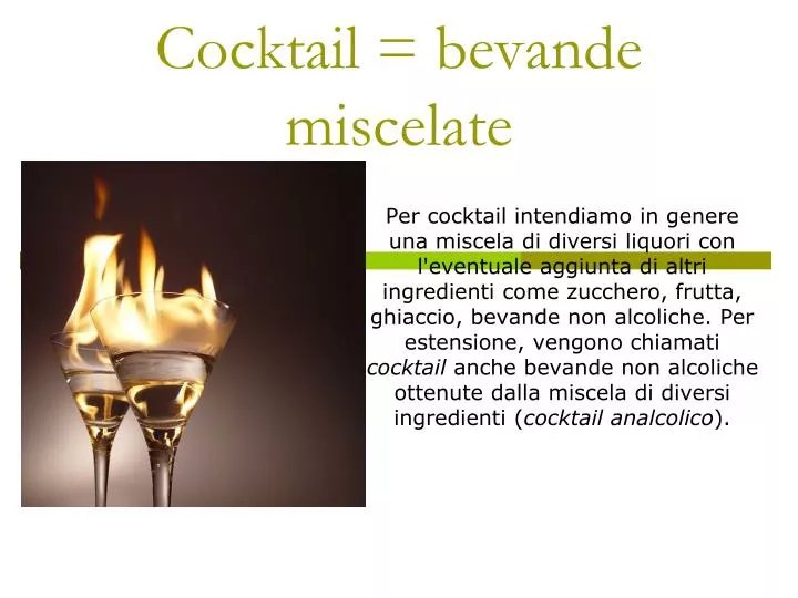 cocktail bevande miscelate