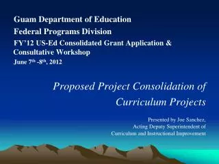 Guam Department of Education Federal Programs Division