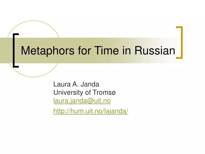 metaphors for time in russian