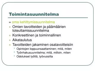 toimintasuunnitelma