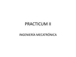 practicum ii