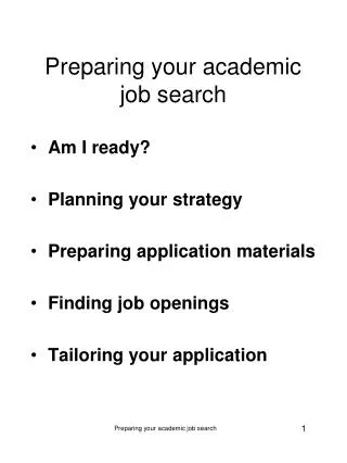 Preparing your academic job search