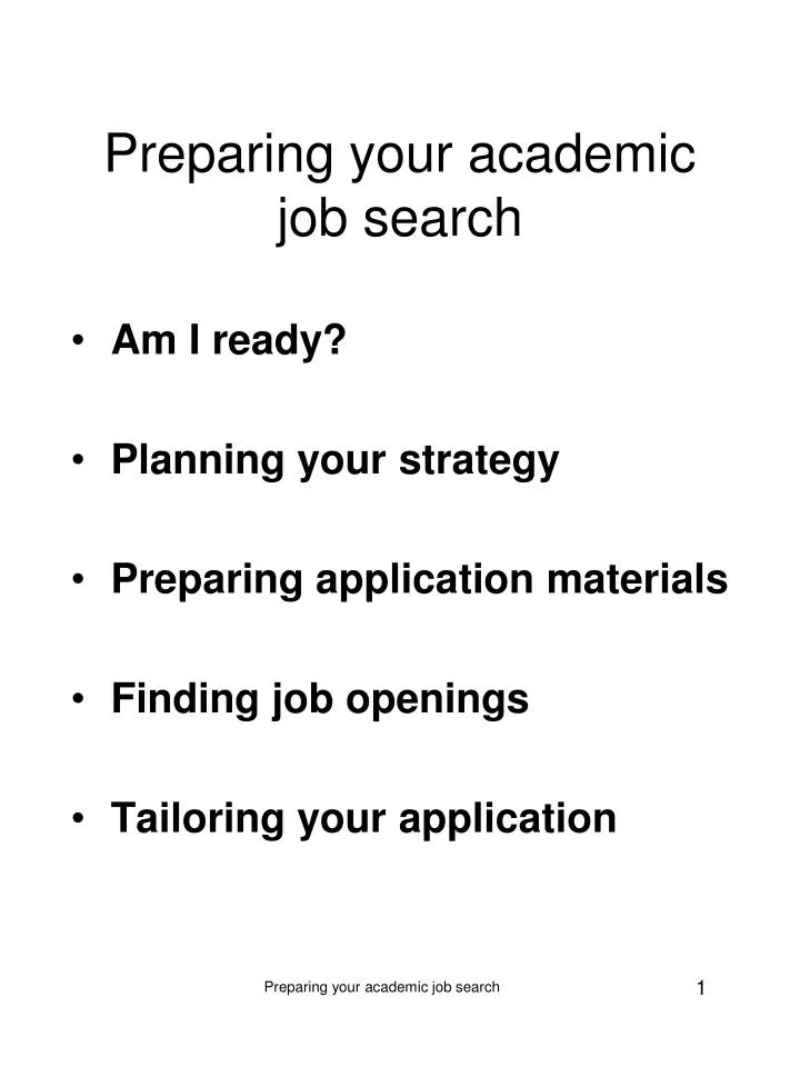 preparing your academic job search