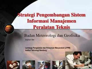 strategi pengembangan sistem informasi manajemen peralatan teknis
