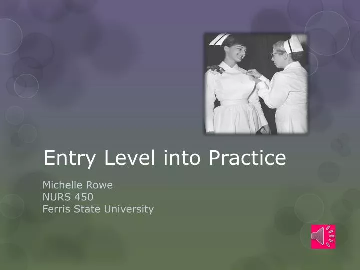 entry level into practice