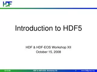 Introduction to HDF5