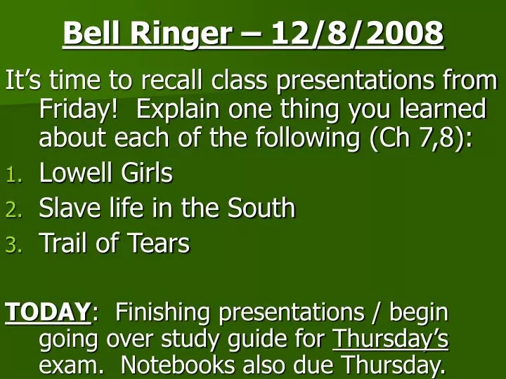 bell ringer 12 8 2008