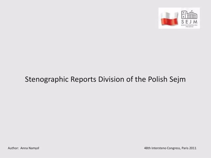 stenographic reports division of the polish sejm