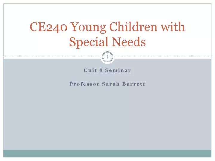 ce240 young children with special needs