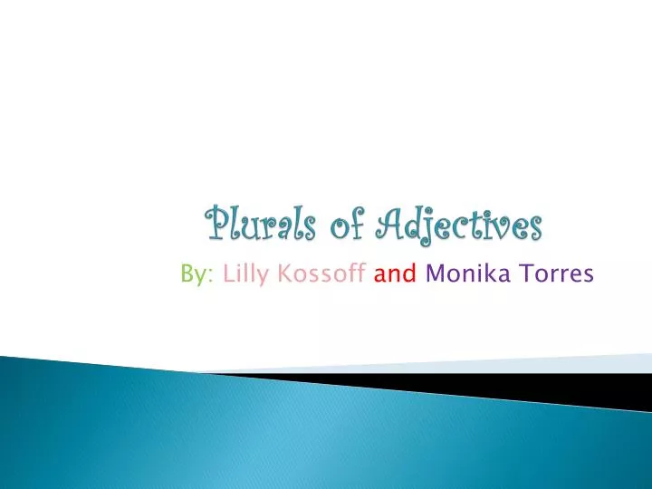 plurals of adjectives