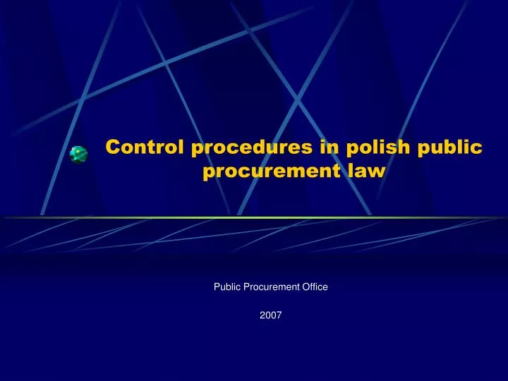 control procedures in polish public procurement law