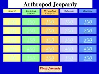 Arthropod Jeopardy