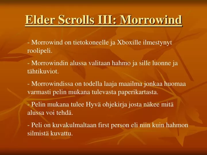 elder scrolls iii morrowind