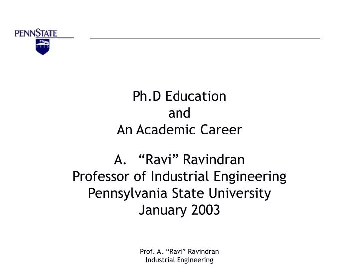 ph d education and an academic career