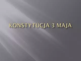 konstytucja 3 maja