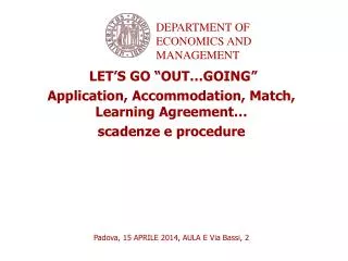 let s go out going application accommodation match learning agreement scadenze e procedure