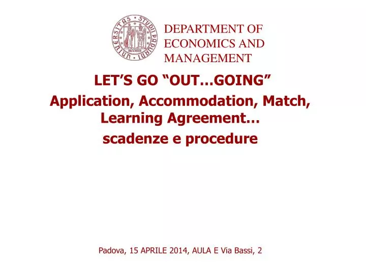 let s go out going application accommodation match learning agreement scadenze e procedure
