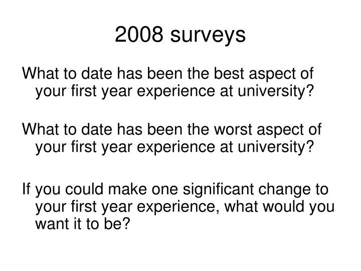 2008 surveys